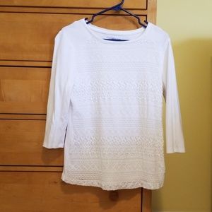Lace-front 3/4-length Tee
